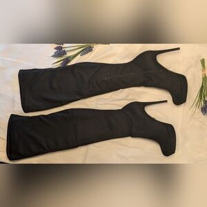 Thalia Sodi Clarissa Over the Knee Stiletto Boots in Black Size 10M